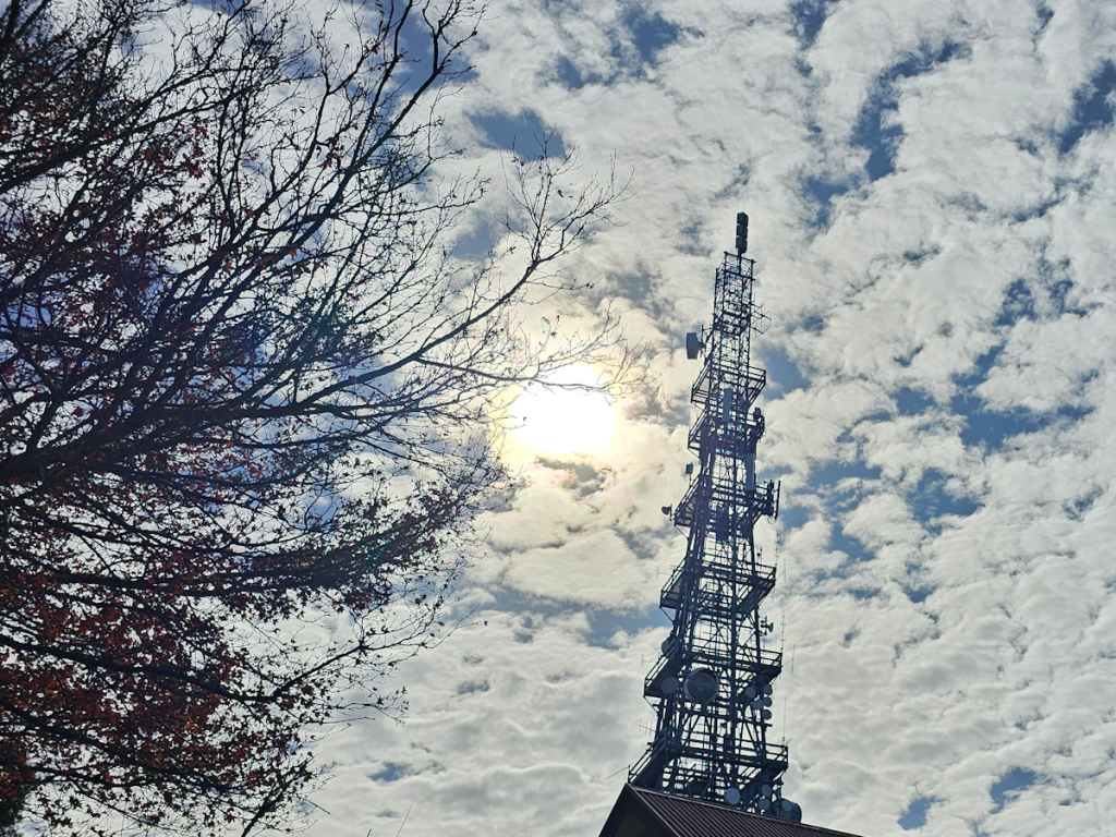 Radio tower with sun